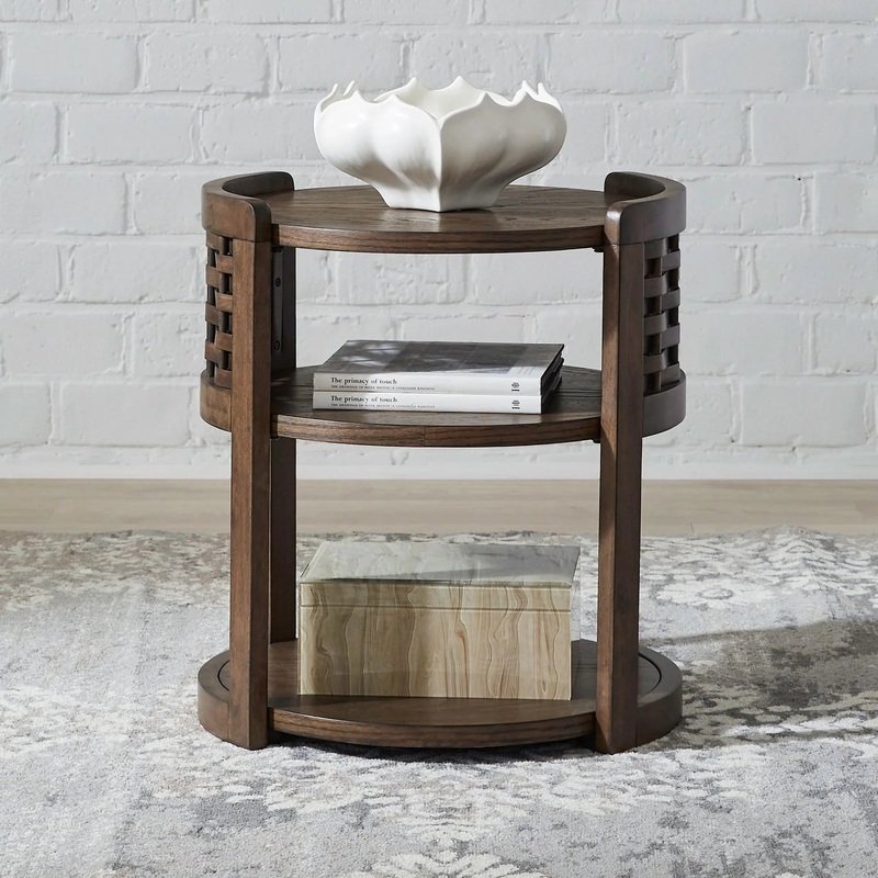 Warren Park – Round Chairside Table – Brown
