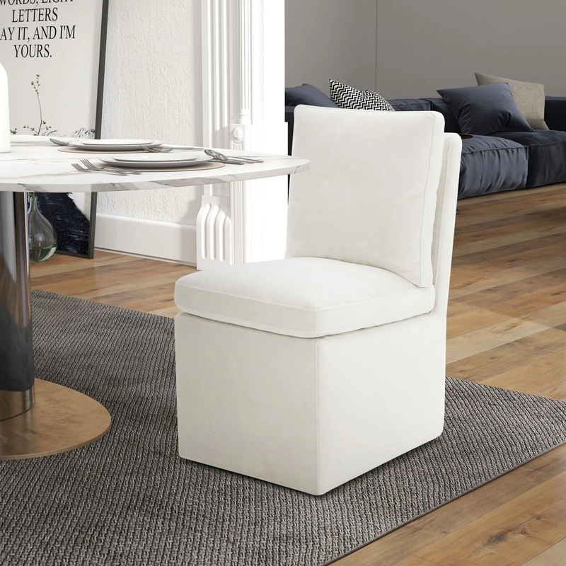 Accent Dining – Accent Dining Chair With Casters – Ivory