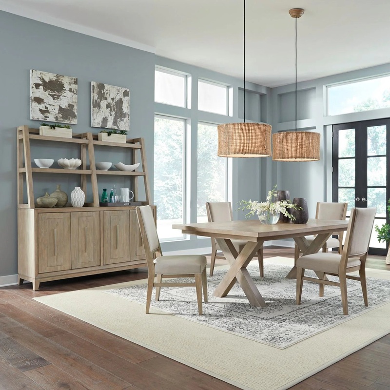 Brentwood – 7 Piece Double Pedestal Table Set – Brown