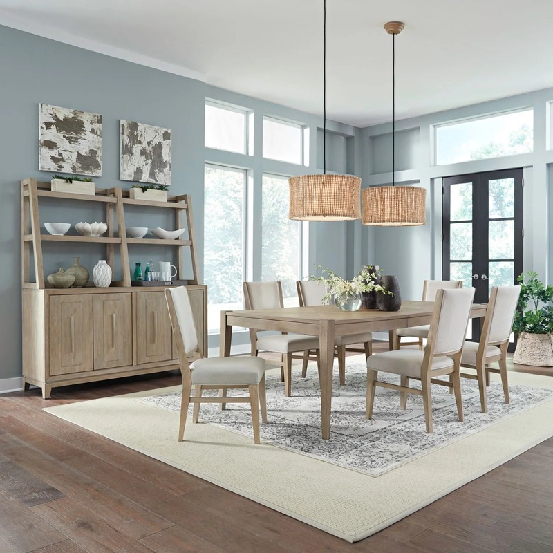 Brentwood – 7 Piece Rectangular Table Set – Brown