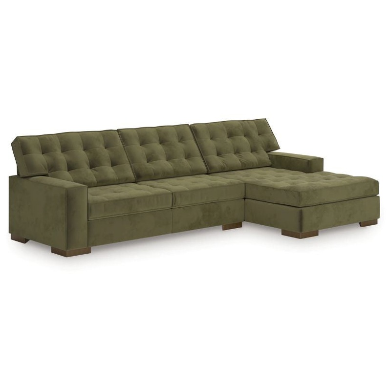 Caspian-Town – Olive – 2-Piece Sectional With RAF Corner Chaise