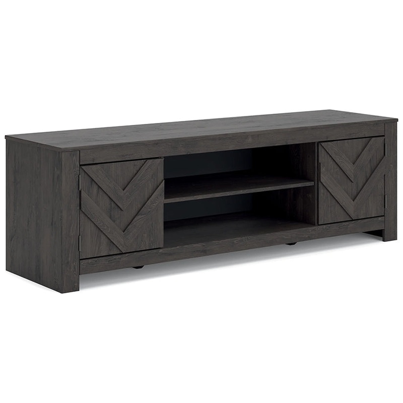 Cayboni – Black – LG TV Stand With Fireplace Option