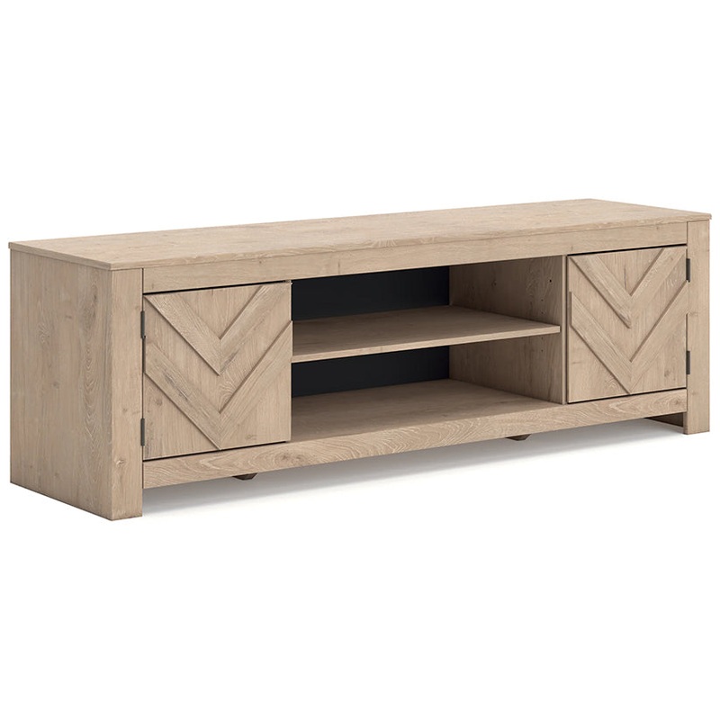 Cayboni – Tan – LG TV Stand With Fireplace Option