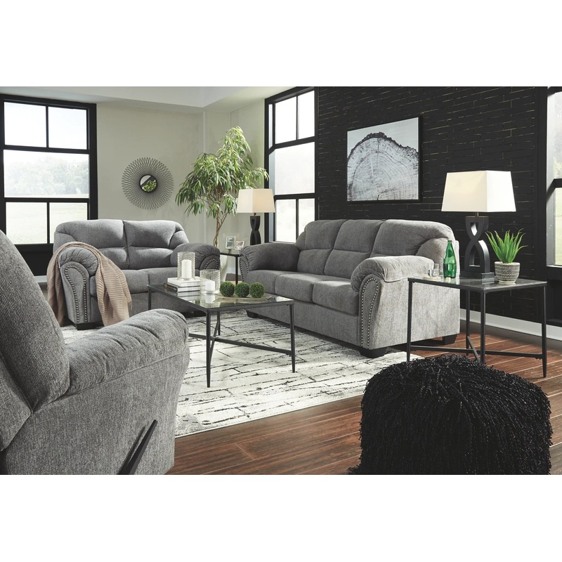 Allmaxx – Pewter – 3 Pc. – Sofa, Loveseat, Rocker Recliner