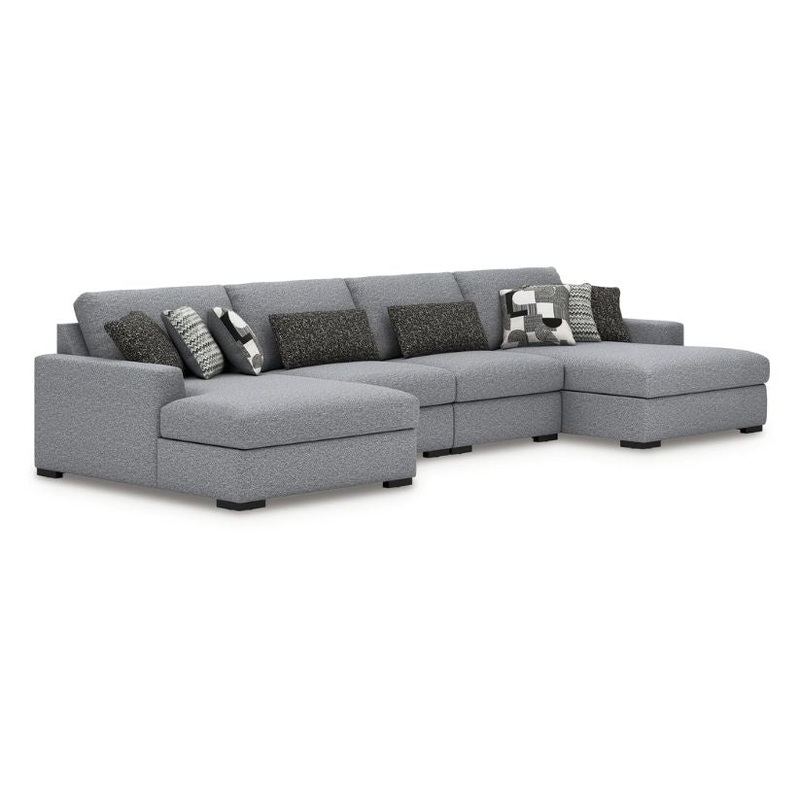 Bealton – Salt and Pepper – 4-Piece Sectional With Double Chaise