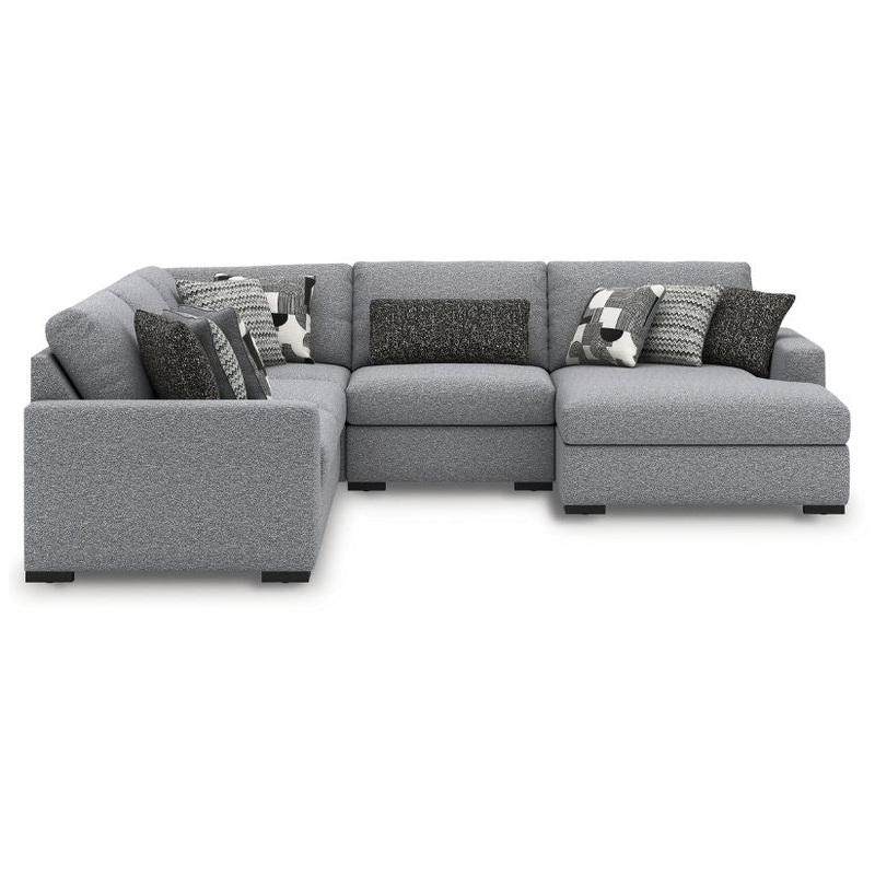Bealton – Salt and Pepper – 5-Piece Sectional With RAF Corner Chaise