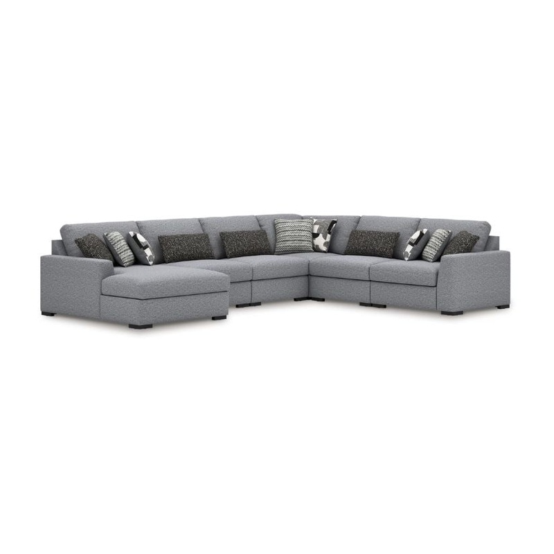 Bealton – Salt and Pepper – 6-Piece Sectional With LAF Corner Chaise