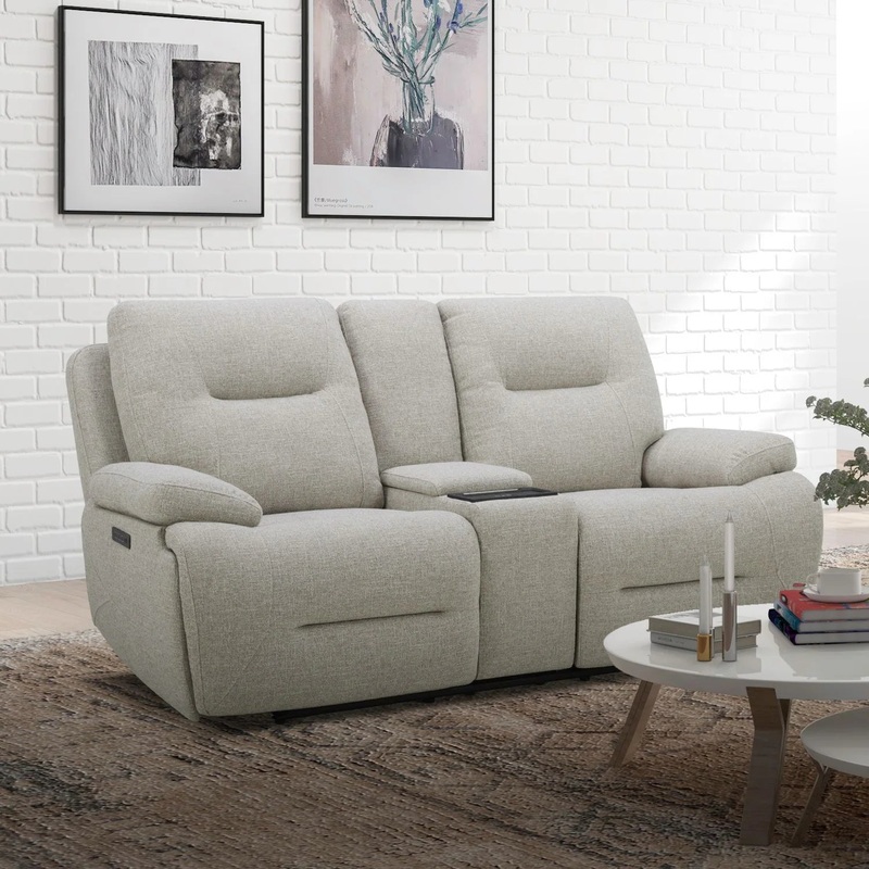 Cameron – Loveseat With Console P3 & ZG – White