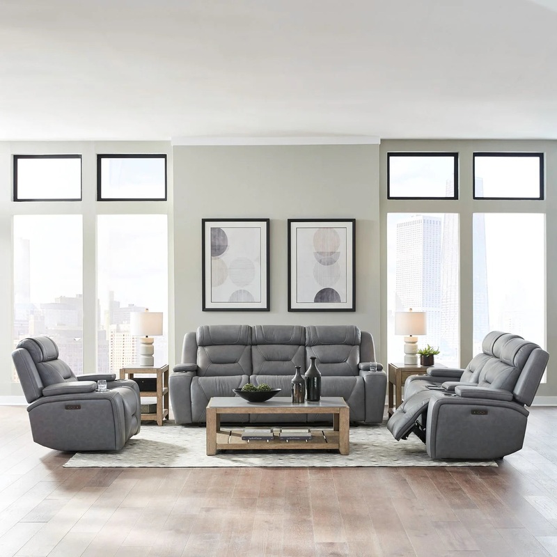 Chapman – Sofa With Loveseat & Recliner – Gray