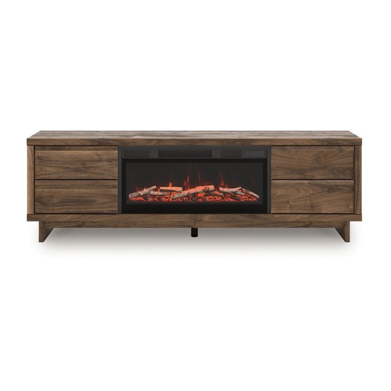 Zadilyn – Brown – 72″ TV Stand With Electric Fireplace