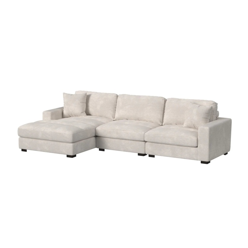 Arizona – Modular 3 Piece Sectional Set With LHF Chaise – Steno Beige