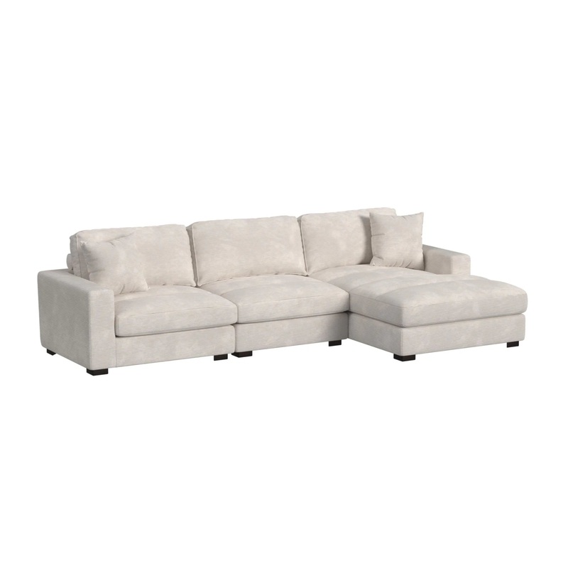 Arizona – Modular 3 Piece Sectional Set With RHF Chaise – Steno Beige