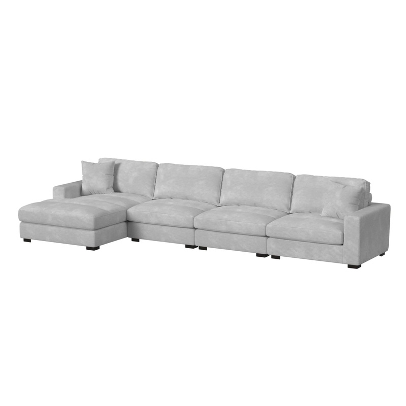Arizona – Modular 4 Piece Sectional Set With LHF Chaise – Steno Stone
