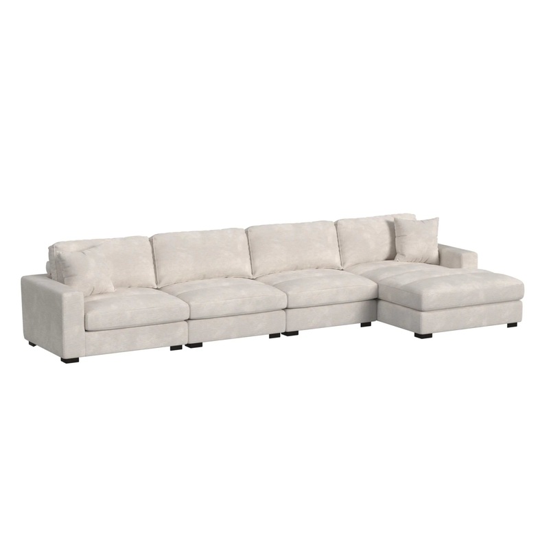 Arizona – Modular 4 Piece Sectional Set With RHF Chaise – Steno Beige