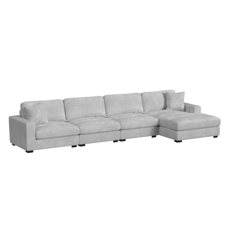Arizona – Modular 4 Piece Sectional Set With RHF Chaise – Steno Stone