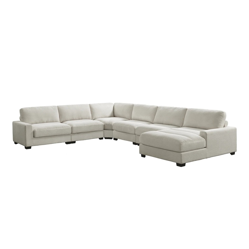 Arizona – Modular 6 Piece Sectional Set With LHF Chaise – Steno Beige