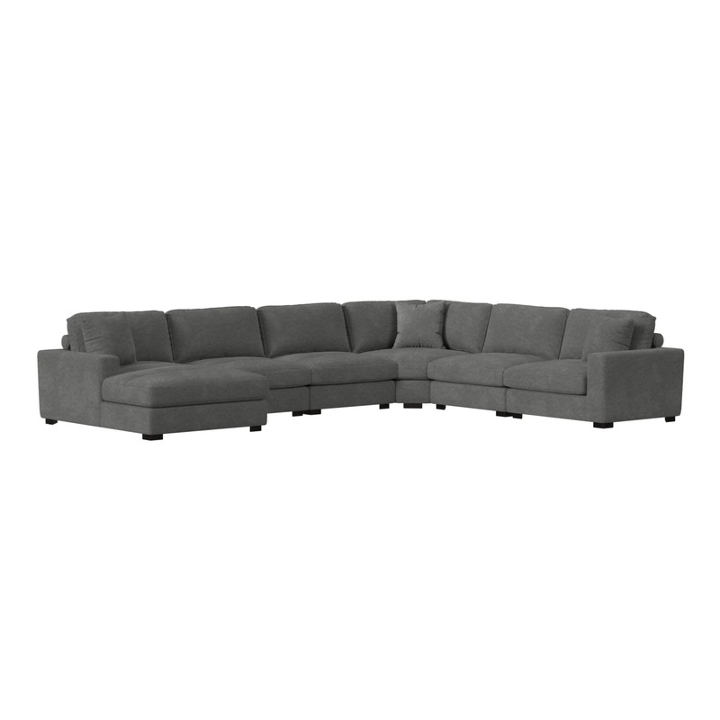 Arizona – Modular 6 Piece Sectional Set With LHF Chaise – Steno Charcoal