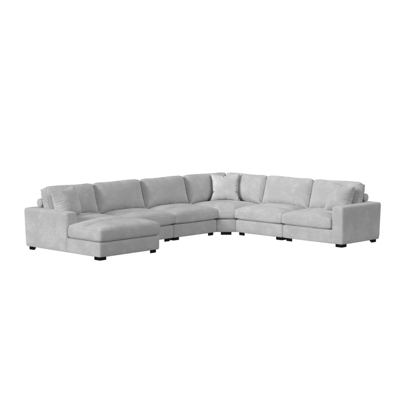Arizona – Modular 6 Piece Sectional Set With LHF Chaise – Steno Stone