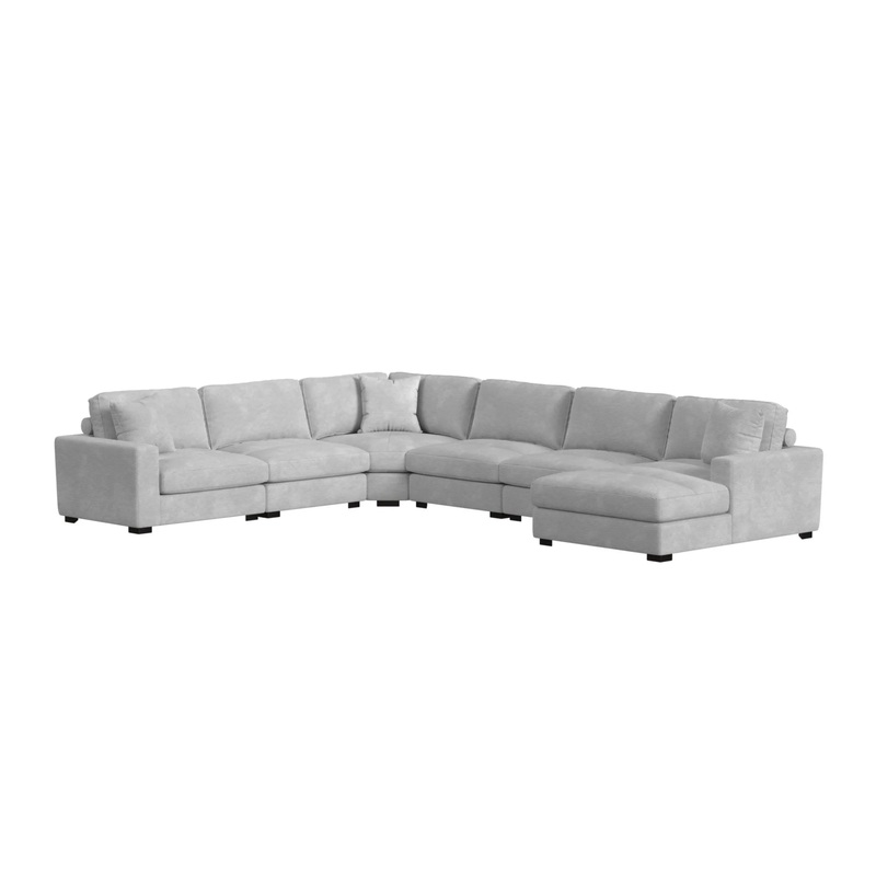 Arizona – Modular 6 Piece Sectional Set With RHF Chaise – Steno Stone