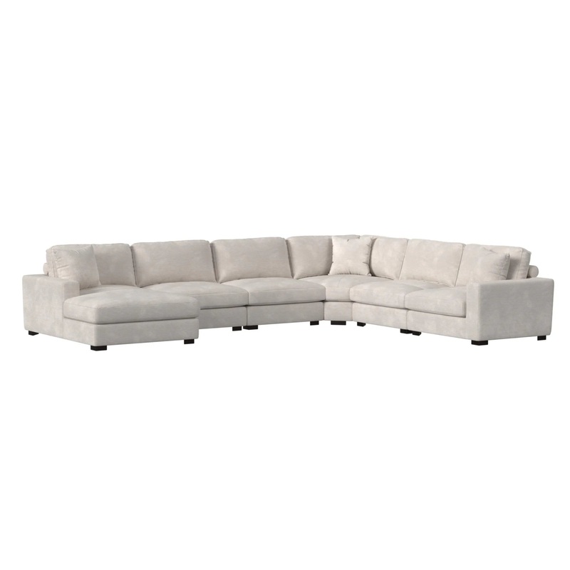 Arizona – Modular 7 Piece Sectional Set With LHF Chaise – Steno Beige