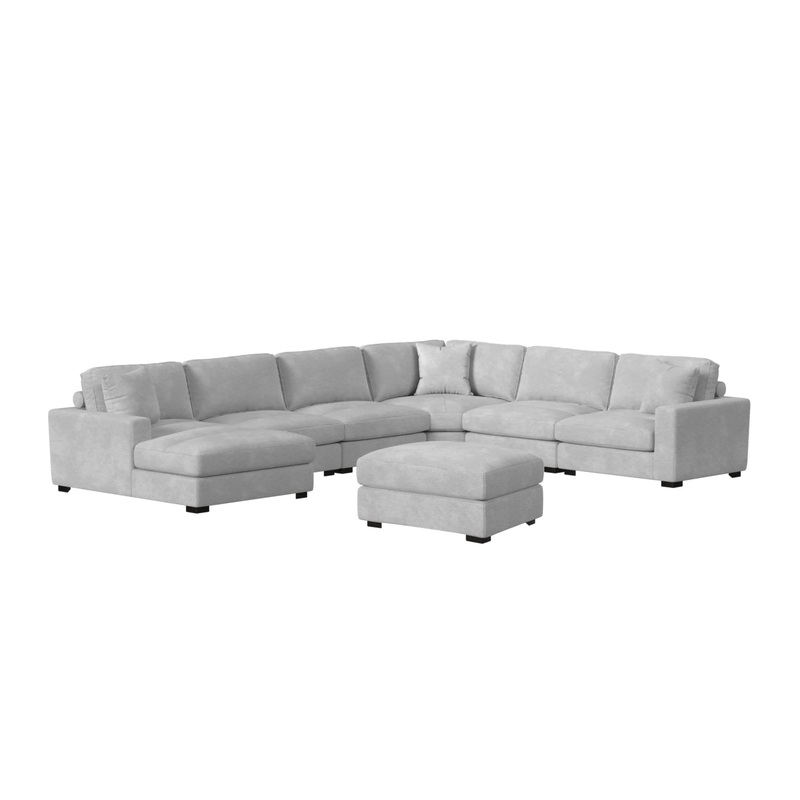Arizona – Modular 7 Piece Sectional Set With LHF Chaise – Steno Stone