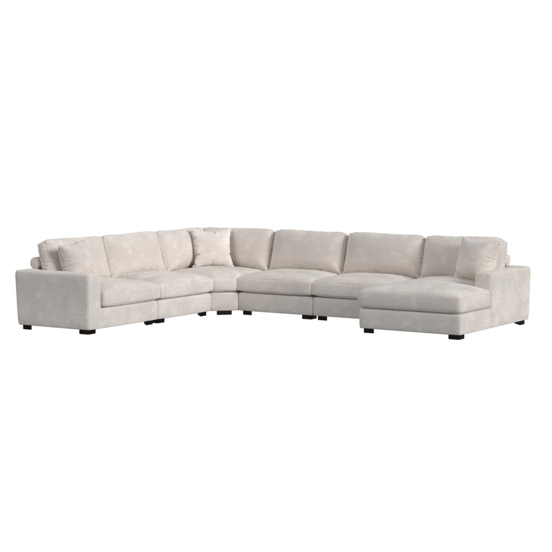 Arizona – Modular 7 Piece Sectional Set With RHF Chaise – Steno Beige