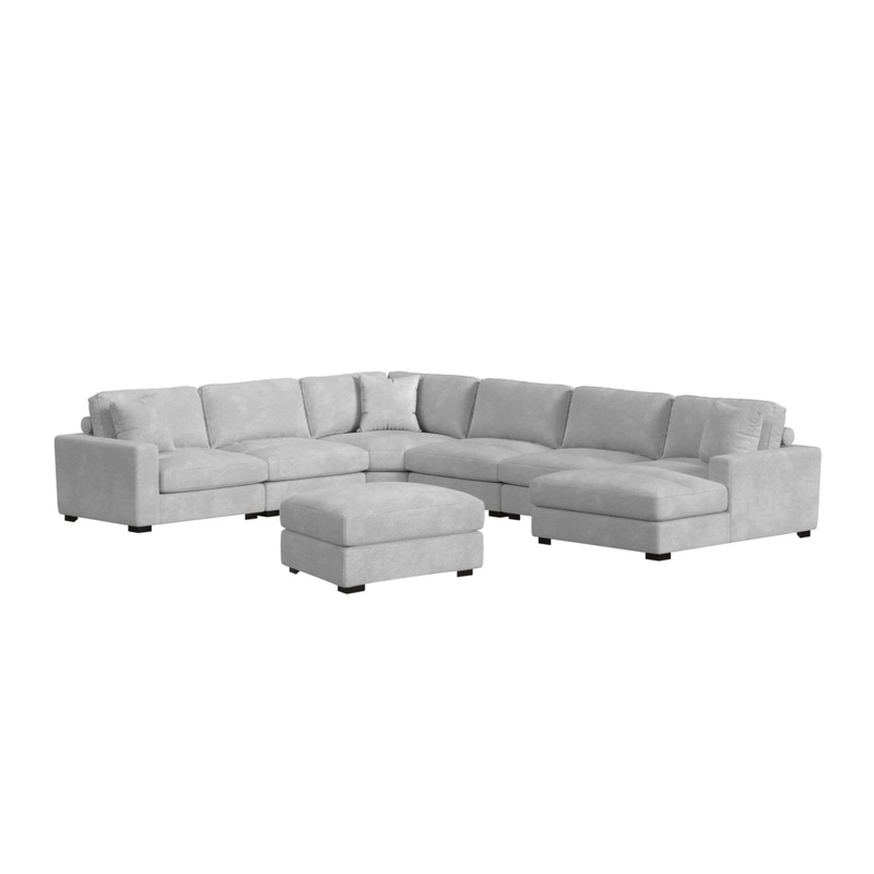 Arizona – Modular 7 Piece Sectional Set With RHF Chaise – Steno Stone