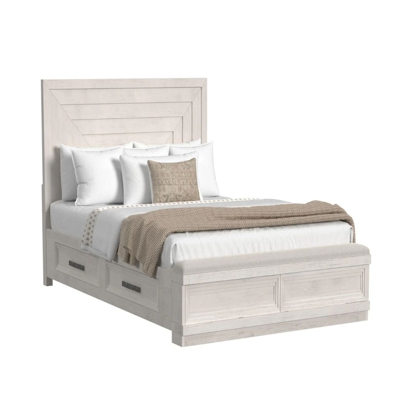 Avalanche – Queen Storage Bed – Antique White