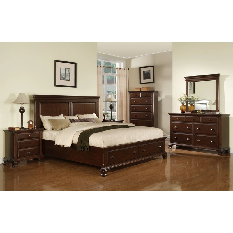 Canton – King Storage Bed – Cherry