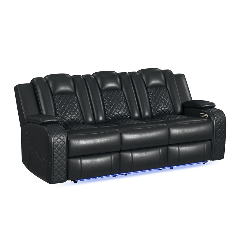 Carlo – 2 Piece Living Room Set (Sofa & Loveseat) – Pebble Black