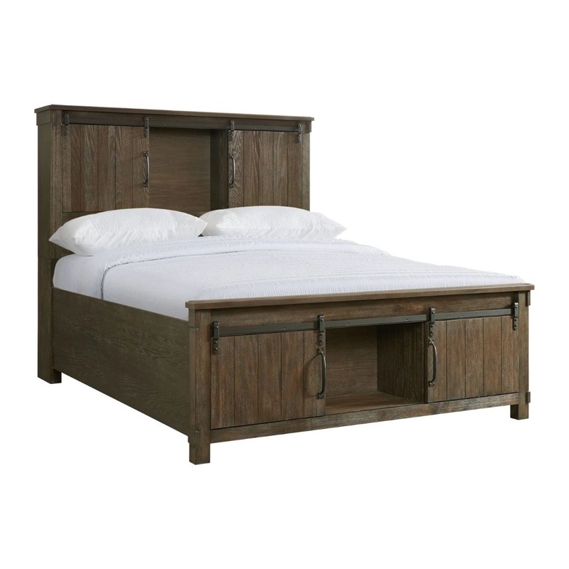 Scott – Queen Platform Storage Bed – Dark Brown
