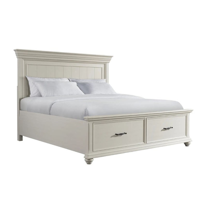 Slater – King Platform Storage Bed – White