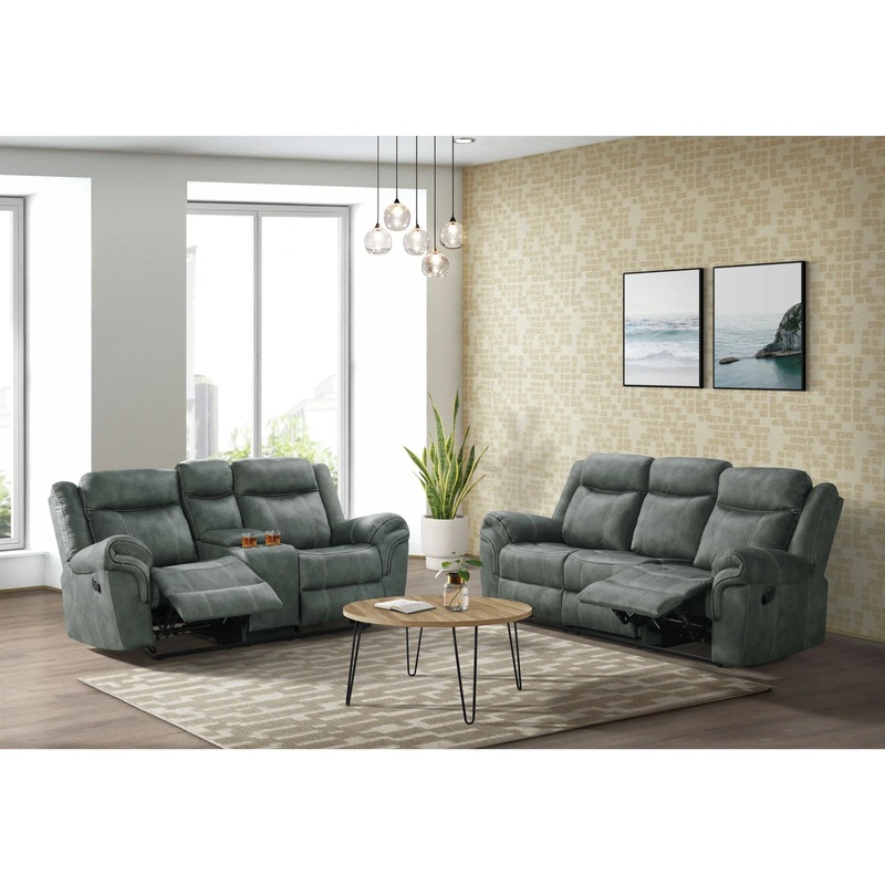 Sorrento – 2 Piece Living Room Set Sofa & Loveseat – Charcoal