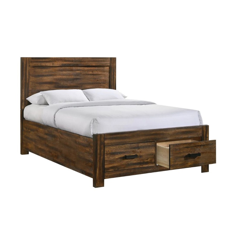 Warner – Queen Platform Storage Bed – Chestnut