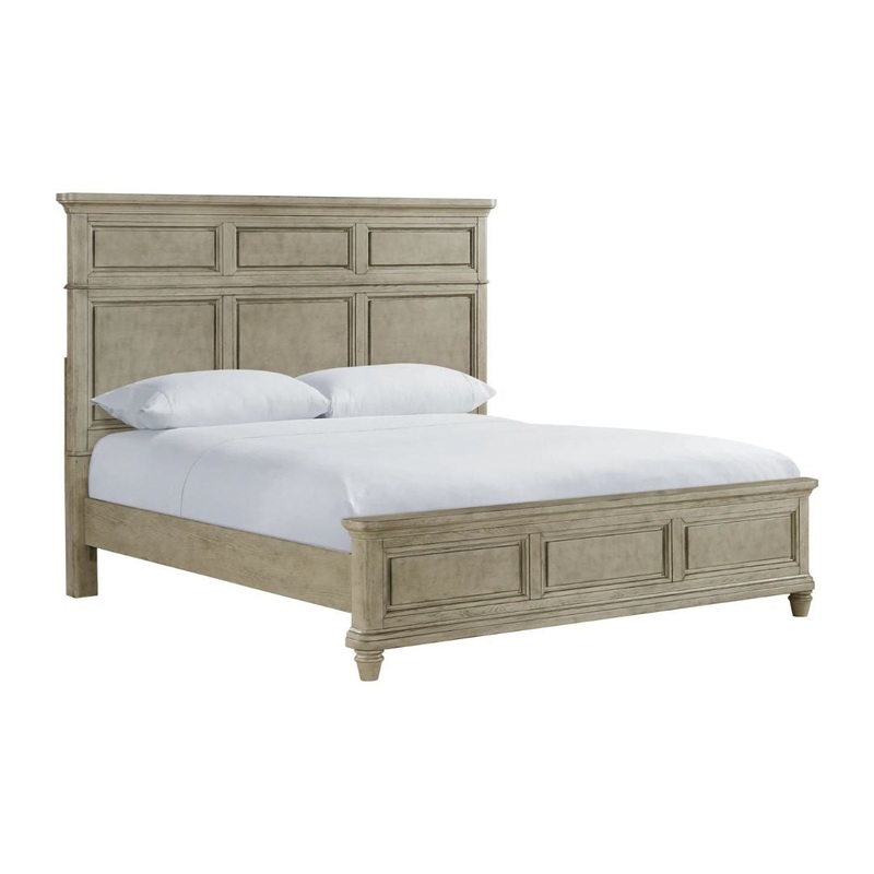 Whit-Ash – King Panel Bed – Light Gray