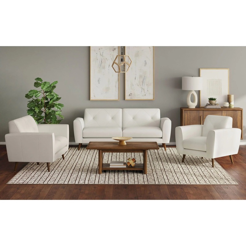 Sonata – 3 Piece Living Room Set (Sofa, Loveseat & Chair) – White