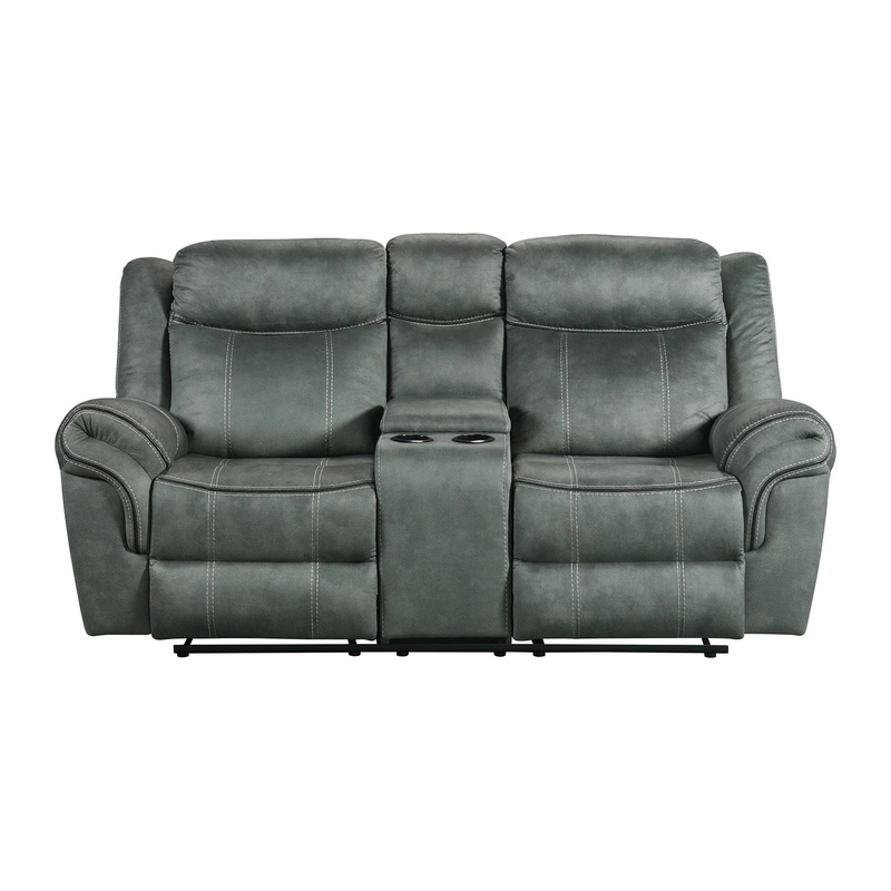 Sorrento – Motion Loveseat With Console – Charcoal