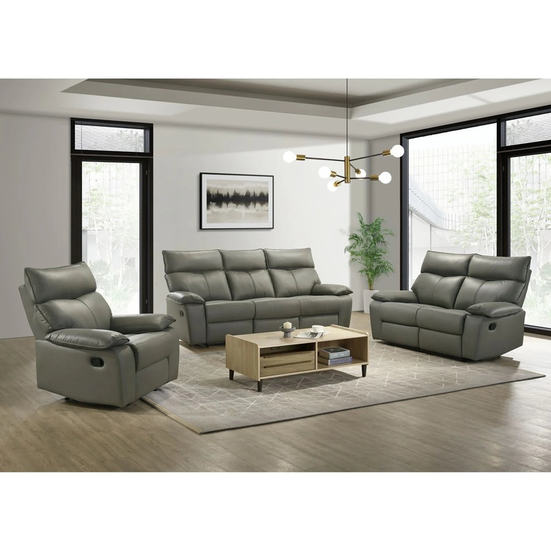 Wildcat – 3 Piece Living Room Set (Sofa, Loveseat & Recliner) – Gray