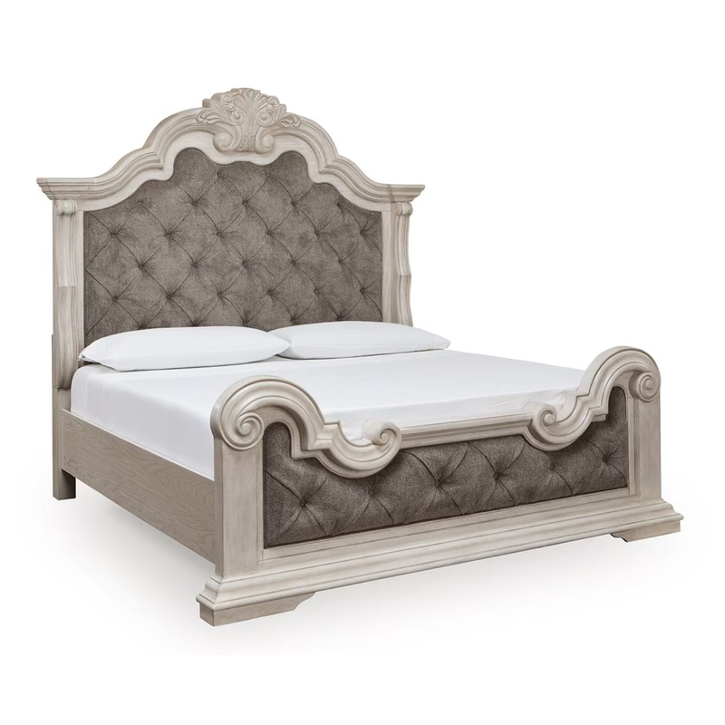 Bruchandi – Antique White – California King Upholstered Panel Bed