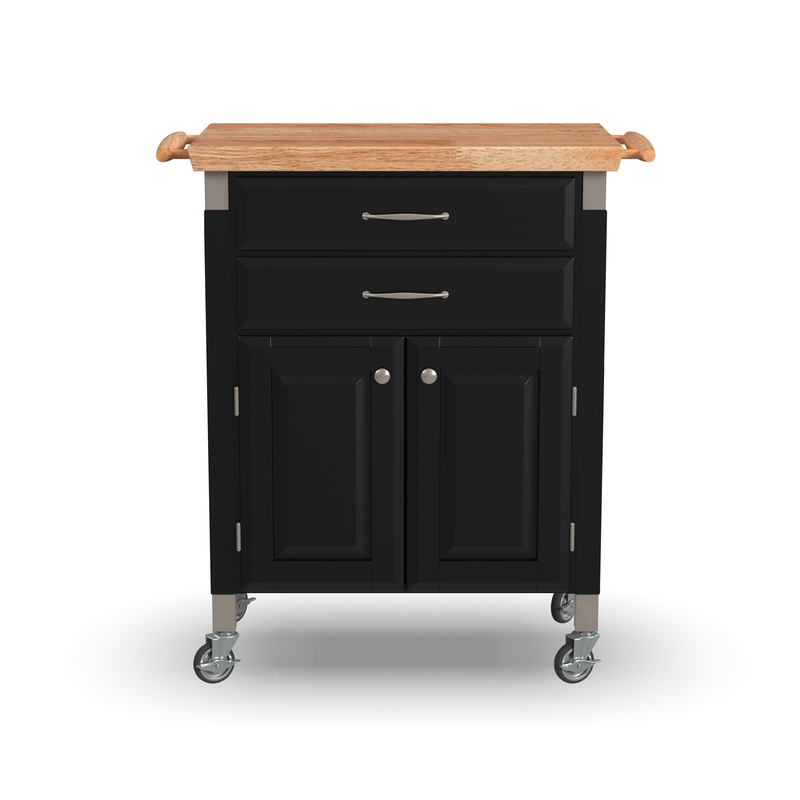 Blanche – Kitchen Cart – Black – Wood – 36″