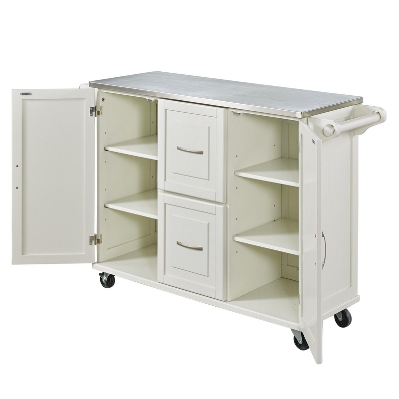 Blanche – Kitchen Cart – Steel Top