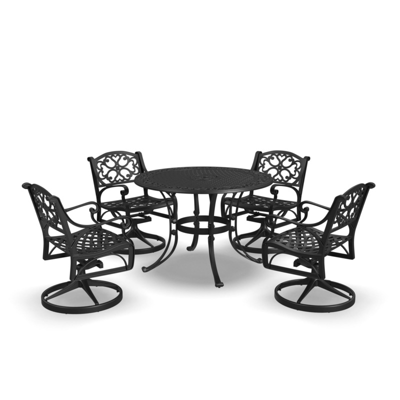 Sanibel – 42″ Metal Outdoor Dining Set – Swivel Chairs