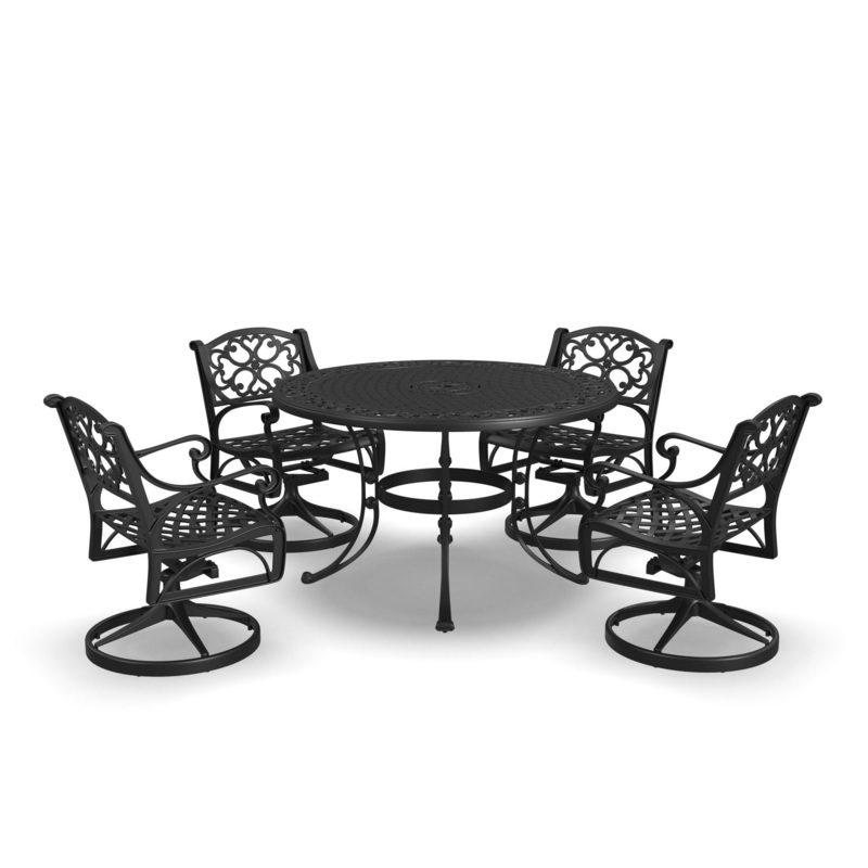Sanibel – 48″ Metal Outdoor Dining Set – Swivel Chairs