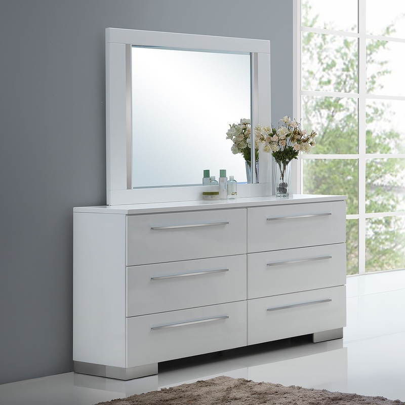 Sapphire – Dresser & Mirror – White
