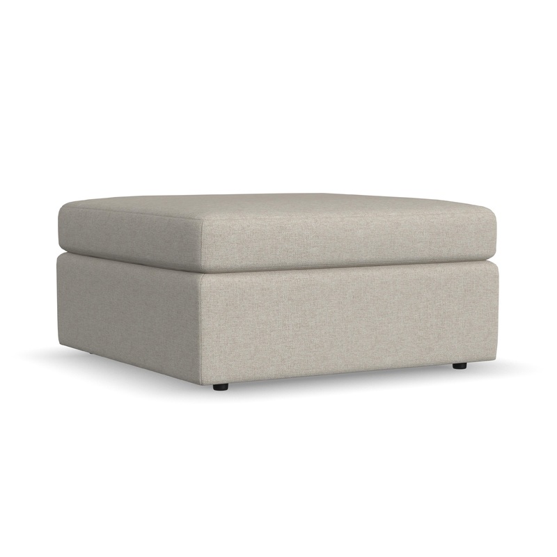 Sky – Stationary Square Cocktail Ottoman – Light Gray