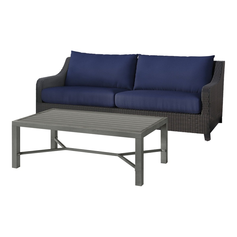 Skye – 2 Piece Sofa And Slat Top Coffee Table Set