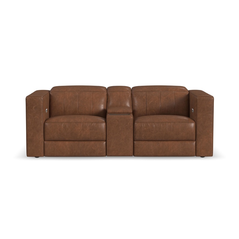 Austin – Power Reclining Loveseat With Console And Power Headrests – Chestnut