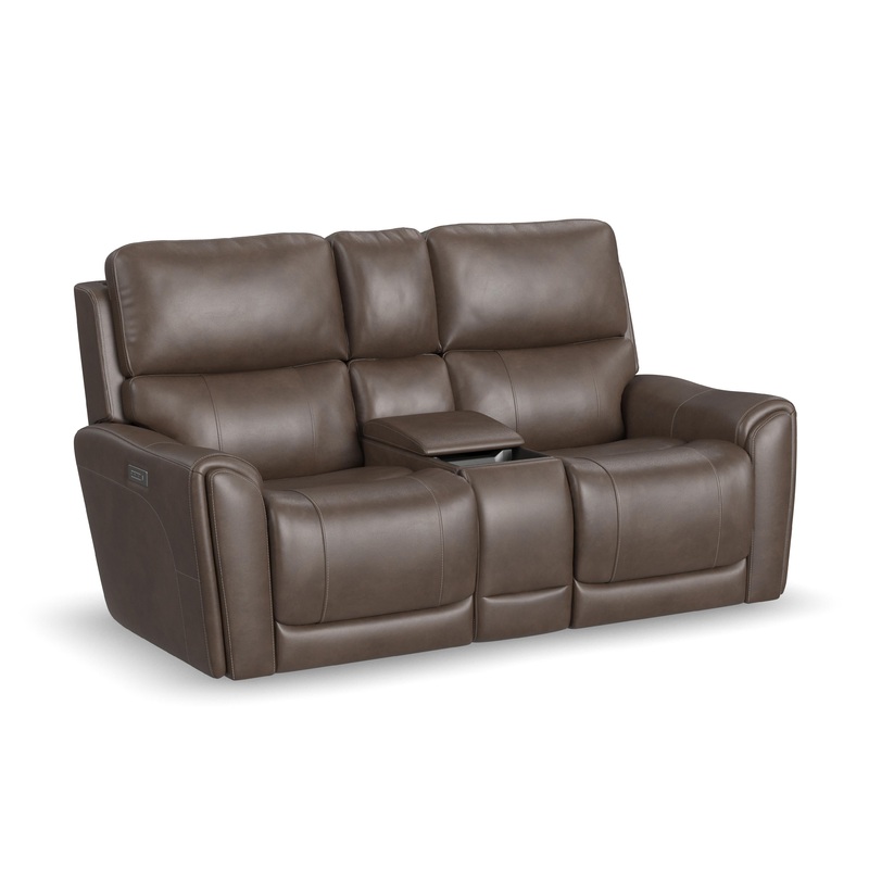 Carter – Power Reclining Loveseat With Console & Power Headrests & Lumbar – Cappuccino