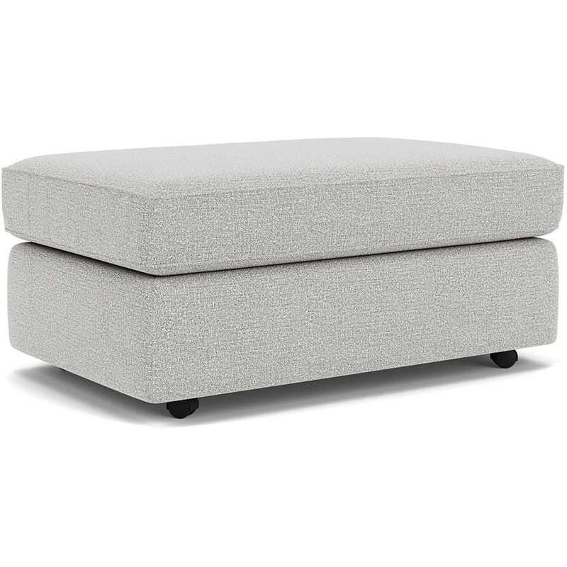 Vail – Cocktail Ottoman With Casters – Light Gray