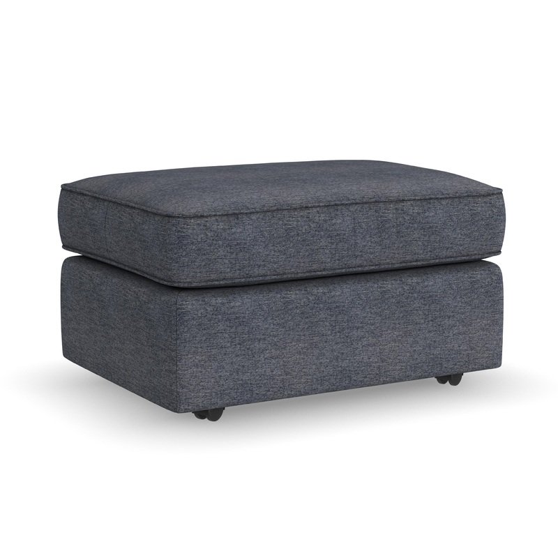 Vail – Fabric Ottoman – Blue